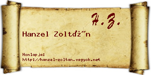 Hanzel Zoltán névjegykártya